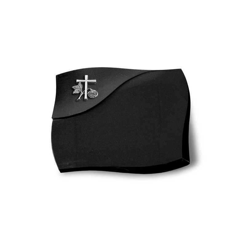 Grabstein Firenze/Indisch Black Kreuz 1 (Alu) 50x40