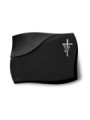 Grabstein Firenze/Indisch Black Kreuz/Rose (Alu) 50x40