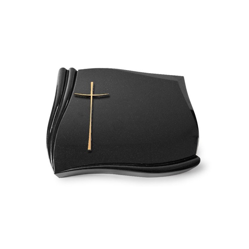 Grabstein Memory/Indisch Black Kreuz 2 (Bronze) 50x40