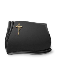 Grabstein Memory/Indisch Black Kreuz/Ähren (Bronze) 50x40