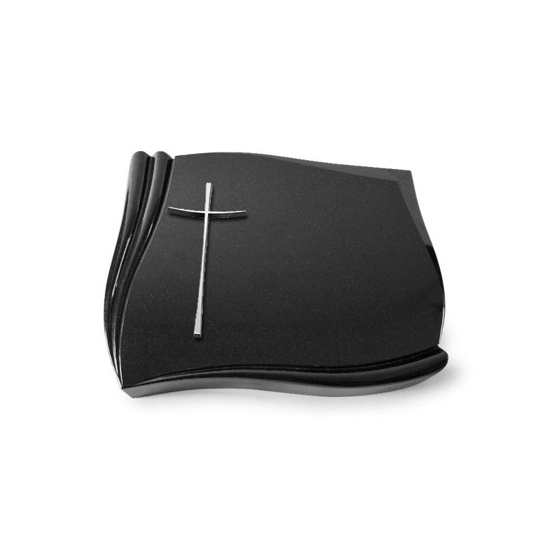 Grabstein Memory/Indisch Black Kreuz 2 (Alu) 50x40