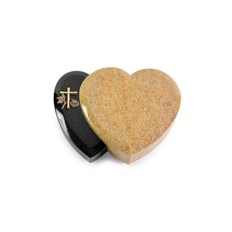 Grabstein Amoureux/Kashmir-Black Kreuz 1 (Bronze)