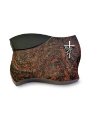 Grabstein Firenze/Aruba-Black Kreuz/Rose (Alu)
