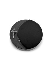 Grabstein Lua/Indisch Black Kreuz/Ähren (Alu)