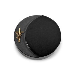 Grabstein Lua/Indisch Black Kreuz/Rose (Bronze)