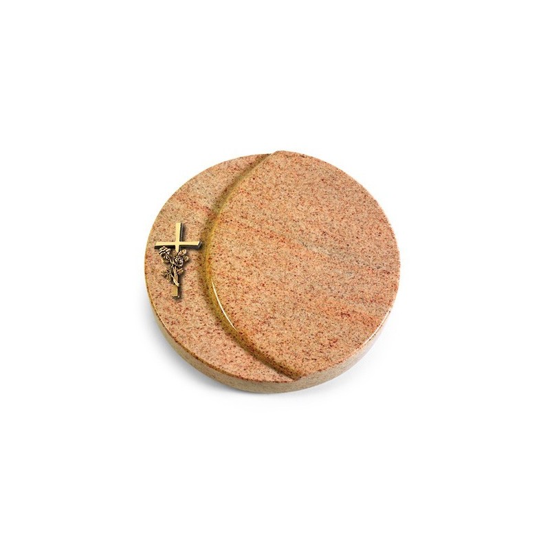 Grabstein Lua/Kashmir Kreuz/Rose (Bronze)