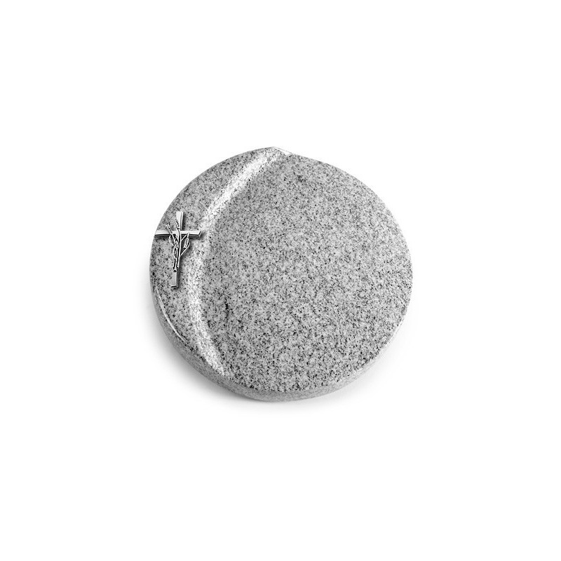 Grabstein Lua/Viskont White Kreuz/Ähren (Alu)