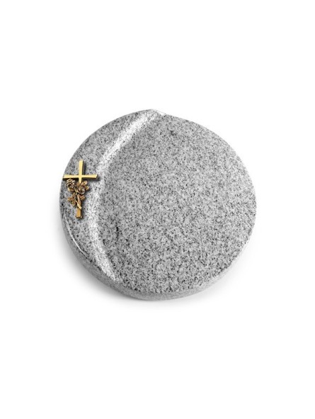 Grabstein Lua/Viskont White Kreuz/Rose (Bronze)