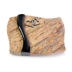 Grabstein Samba/Kashmir-Black Herzen (Alu)