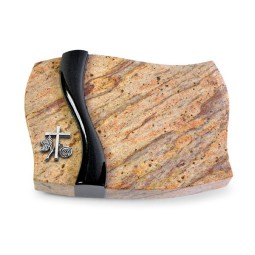 Grabstein Samba/Kashmir-Black Kreuz 1 (Alu)