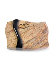 Grabstein Samba/Kashmir-Black Herzen (Bronze)