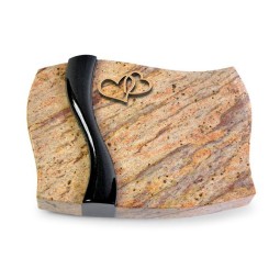 Grabstein Samba/Kashmir-Black Herzen (Bronze)