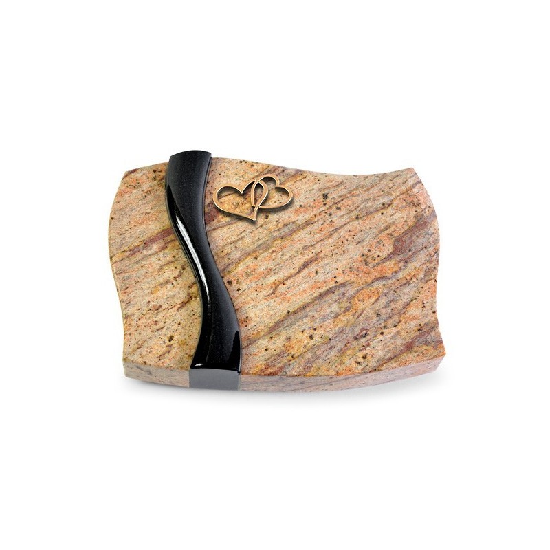 Grabstein Samba/Kashmir-Black Herzen (Bronze)