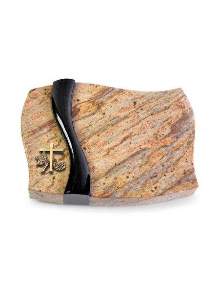 Grabstein Samba/Kashmir-Black Kreuz 1 (Bronze)