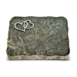 Grabplatte Tropical Green Pure Herzen (Alu)