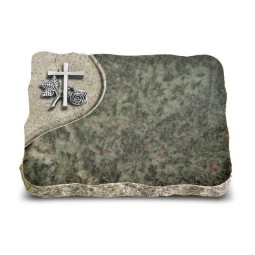 Grabplatte Tropical Green Folio Kreuz 1 (Alu)