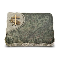 Grabplatte Tropical Green Folio Kreuz 1 (Bronze)