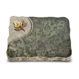 Grabplatte Tropical Green Folio Rose 3 (Bronze)