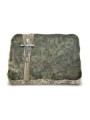 Grabplatte Tropical Green Strikt Kreuz/Ähren (Alu)