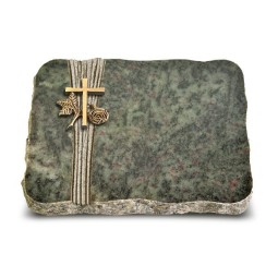 Grabplatte Tropical Green Strikt Kreuz 1 (Bronze)