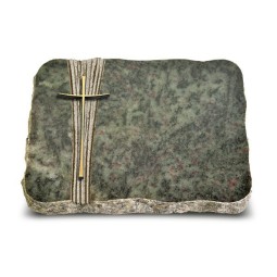Grabplatte Tropical Green Strikt Kreuz 2 (Bronze)