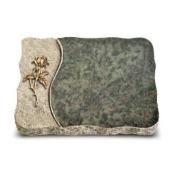Grabplatte Tropical Green Wave Rose 2 (Bronze)