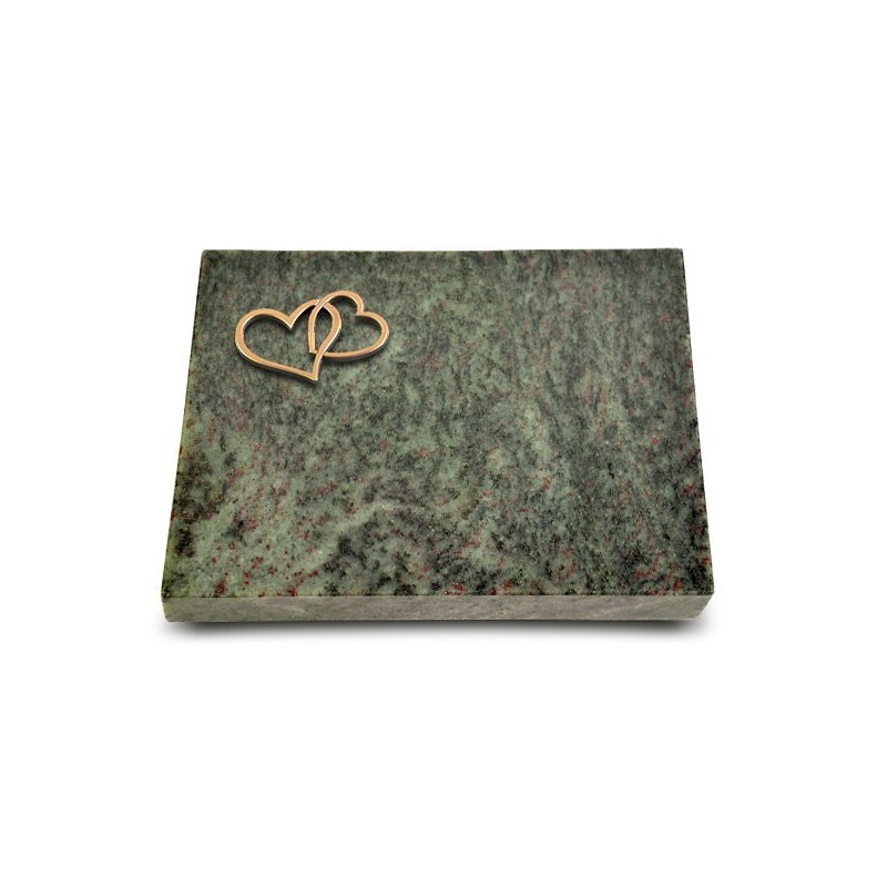 Grabtafel Tropical Green Pure Herzen (Bronze)