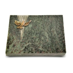 Grabtafel Tropical Green Delta Taube (Bronze)