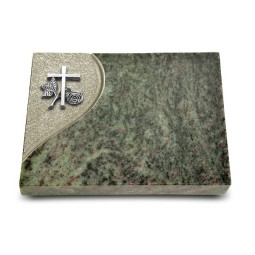 Grabtafel Tropical Green Folio Kreuz 1 (Alu)