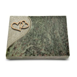 Grabtafel Tropical Green Folio Herzen (Bronze)