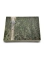 Grabtafel Tropical Green Strikt Kreuz/Ähren (Alu)