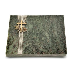 Grabtafel Tropical Green Strikt Kreuz 1 (Bronze)