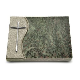 Grabtafel Tropical Green Wave Kreuz 2 (Alu)