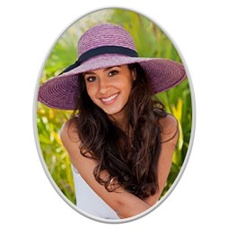 Ovales Grabbild, farbig (in Verbindung mit einem Grabstein)