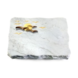 Grabplatte Omega Marmor Vogelschwarm