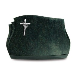 Grabstein Liberty/Tropical-Green Kreuz/Ähren (Alu)