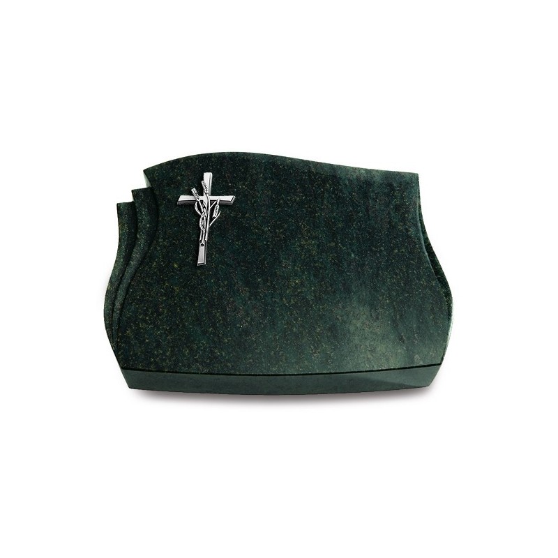 Grabstein Liberty/Tropical-Green Kreuz/Ähren (Alu)