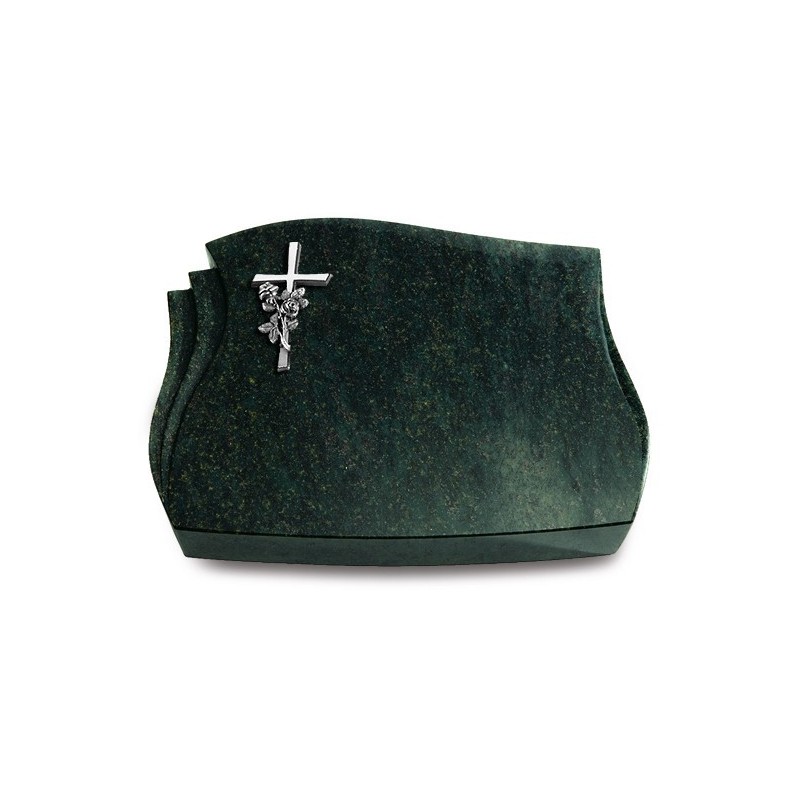 Grabstein Liberty/Tropical-Green Kreuz/Rose (Alu)