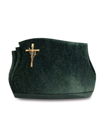 Grabstein Liberty/Tropical-Green Kreuz/Ähren (Bronze)