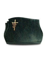 Grabstein Liberty/Tropical-Green Kreuz/Rose (Bronze)