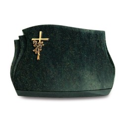 Grabstein Liberty/Tropical-Green Kreuz/Rose (Bronze)