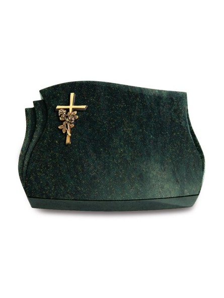 Grabstein Liberty/Tropical-Green Kreuz/Rose (Bronze)