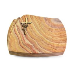 Grabstein Paris/Rainbow Kreuz/Rose (Bronze)