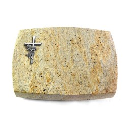 Grabstein Roma/New-Kashmir Kreuz/Rose (Alu)