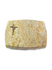 Grabstein Roma/New-Kashmir Kreuz/Ähren (Bronze)