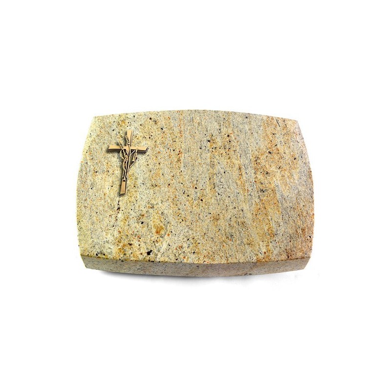 Grabstein Roma/New-Kashmir Kreuz/Ähren (Bronze)