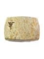 Grabstein Roma/New-Kashmir Kreuz/Rose (Bronze)