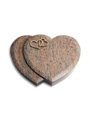 Grabstein Amoureux/Raw-Silk Herzen (Bronze)