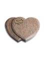 Grabstein Amoureux/Raw-Silk Herzen (Bronze)