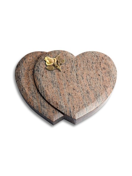 Grabstein Amoureux/Raw-Silk Rose 3 (Bronze)